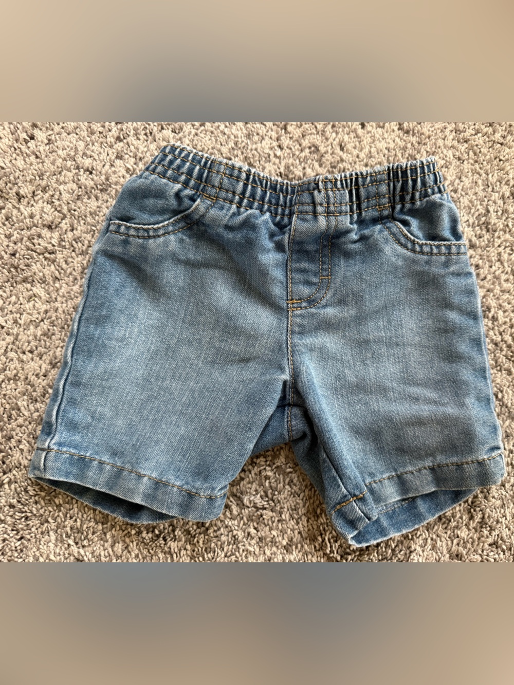 okie dokie Light Blue Denim Elastic-Waist Kids Shorts